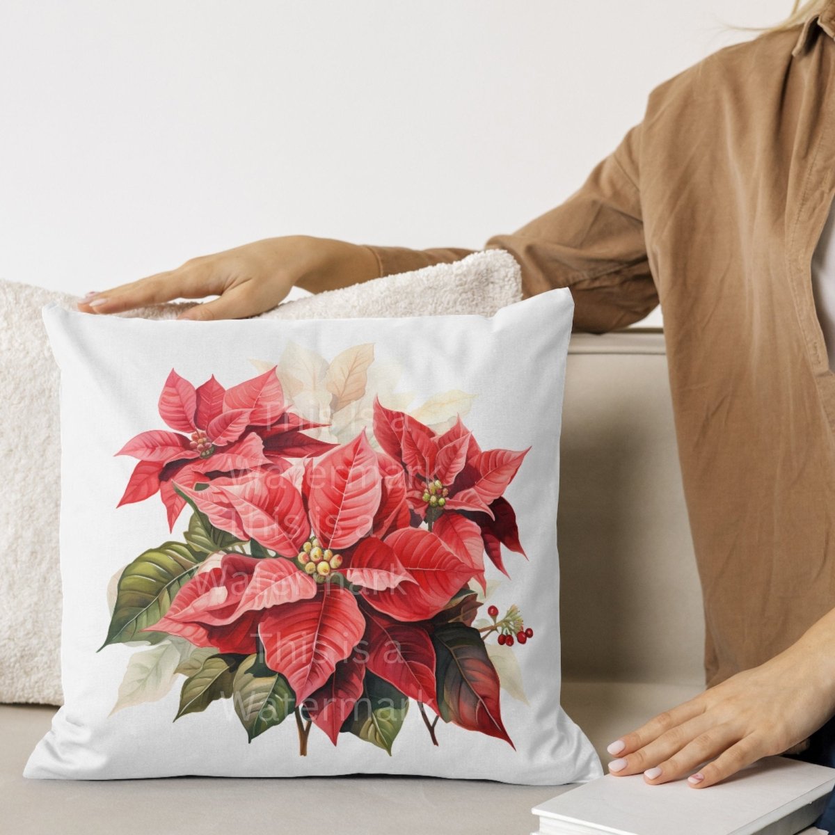 Poinsettia in Vase 7+7 PNG Clip Art Bundle Christmas Decoration Digital Crafts Design Holiday Graphic Clipart Winter Decoration Art - Everything Pixel