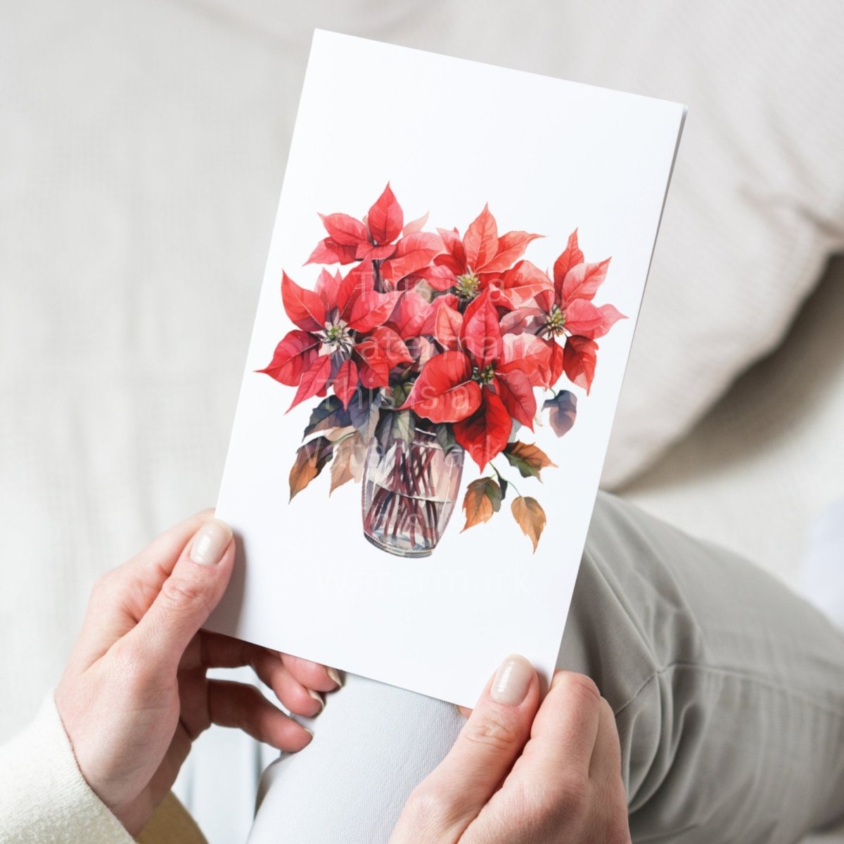 Poinsettia in Vase 7+7 PNG Clip Art Bundle Christmas Decoration Digital Crafts Design Holiday Graphic Clipart Winter Decoration Art - Everything Pixel
