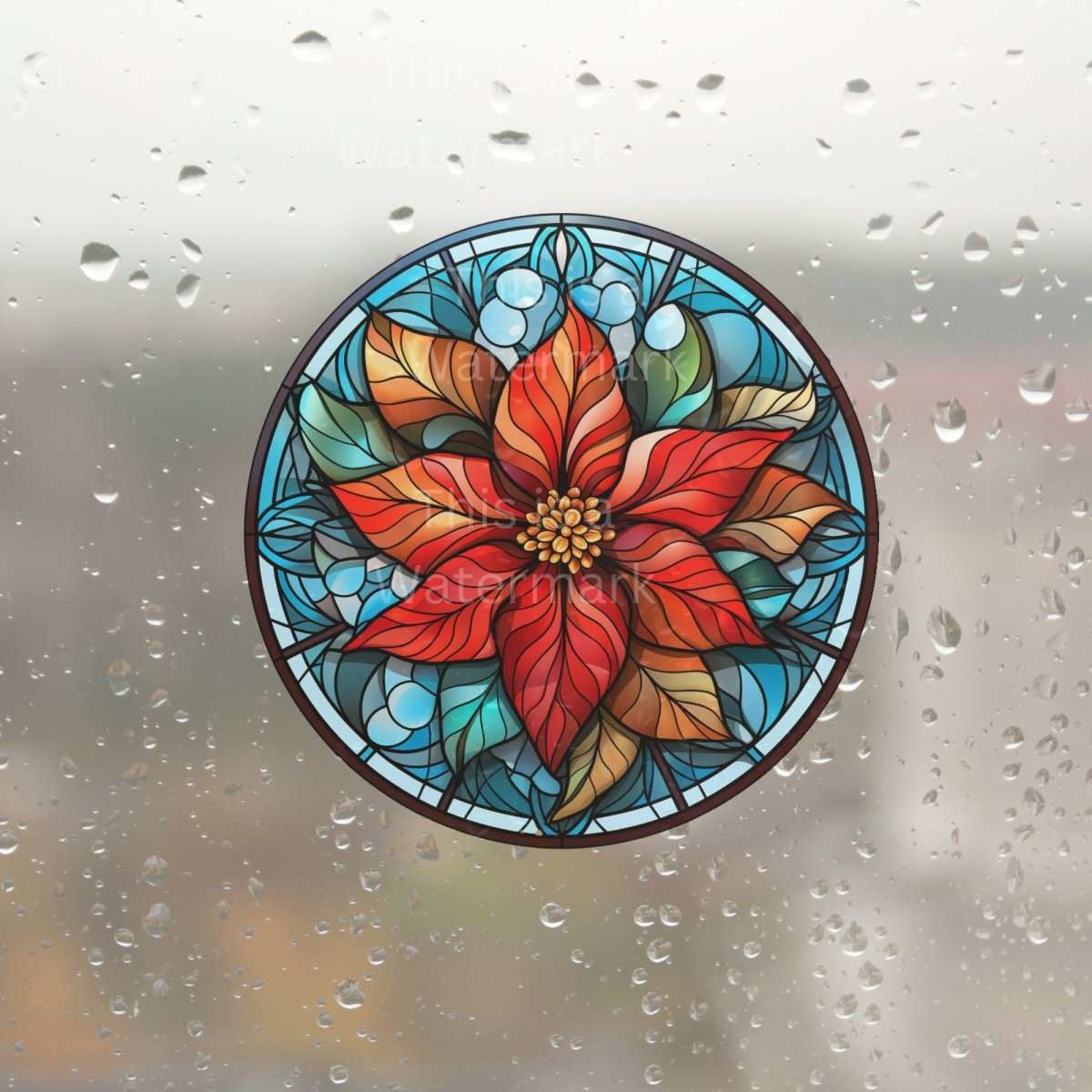 Poinsettia Stained Glass Clipart 7+7 PNG/JPG Bundle Winter Decoration Digital Crafts Design Holiday Paper Crafting Clipart Christmas - Everything Pixel