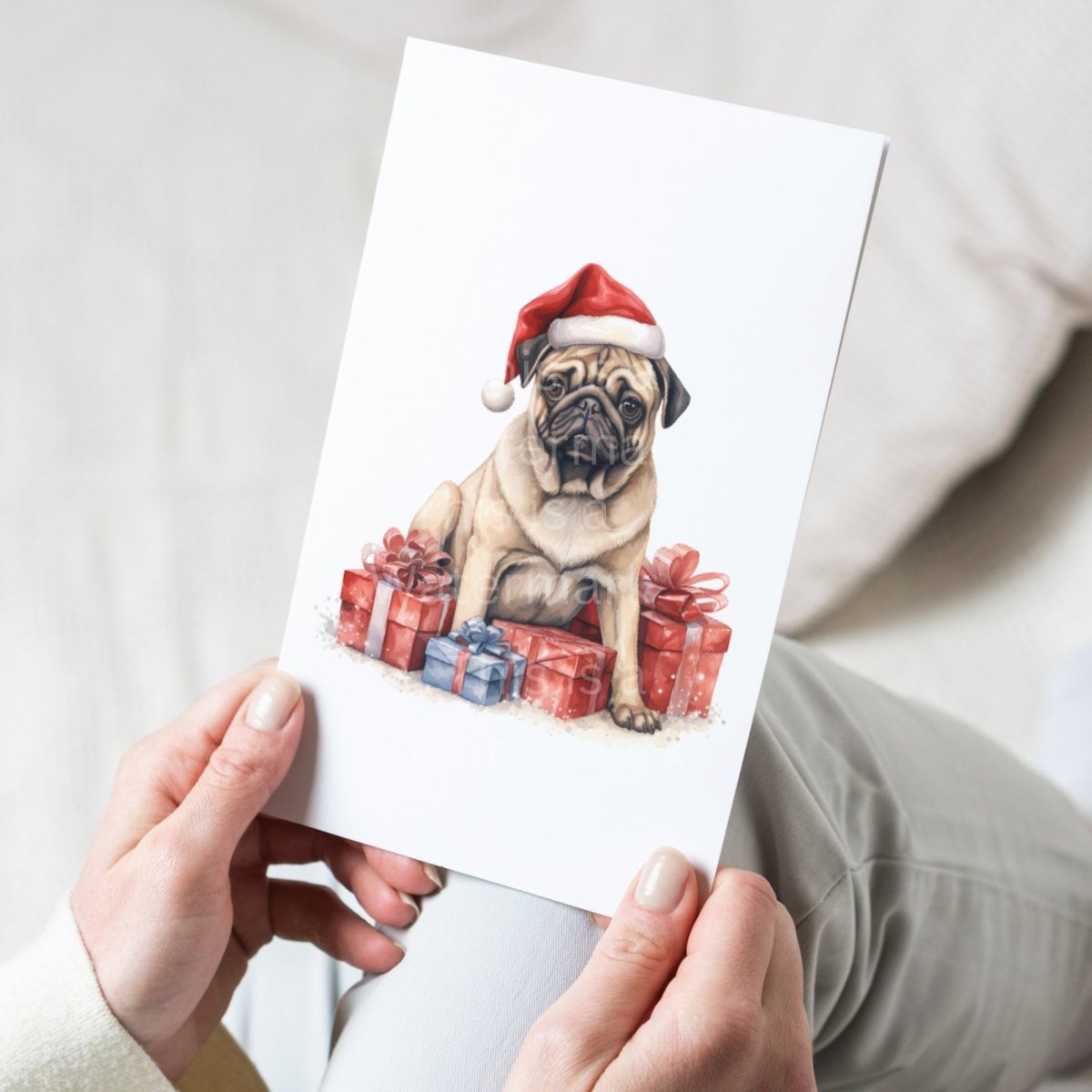 Pug with Christmas Gifts 7+7 PNG Clip Art Bundle Festive Decoration Digital Crafts Design Holiday Graphic Clipart Dog with Santa Hat - Everything Pixel