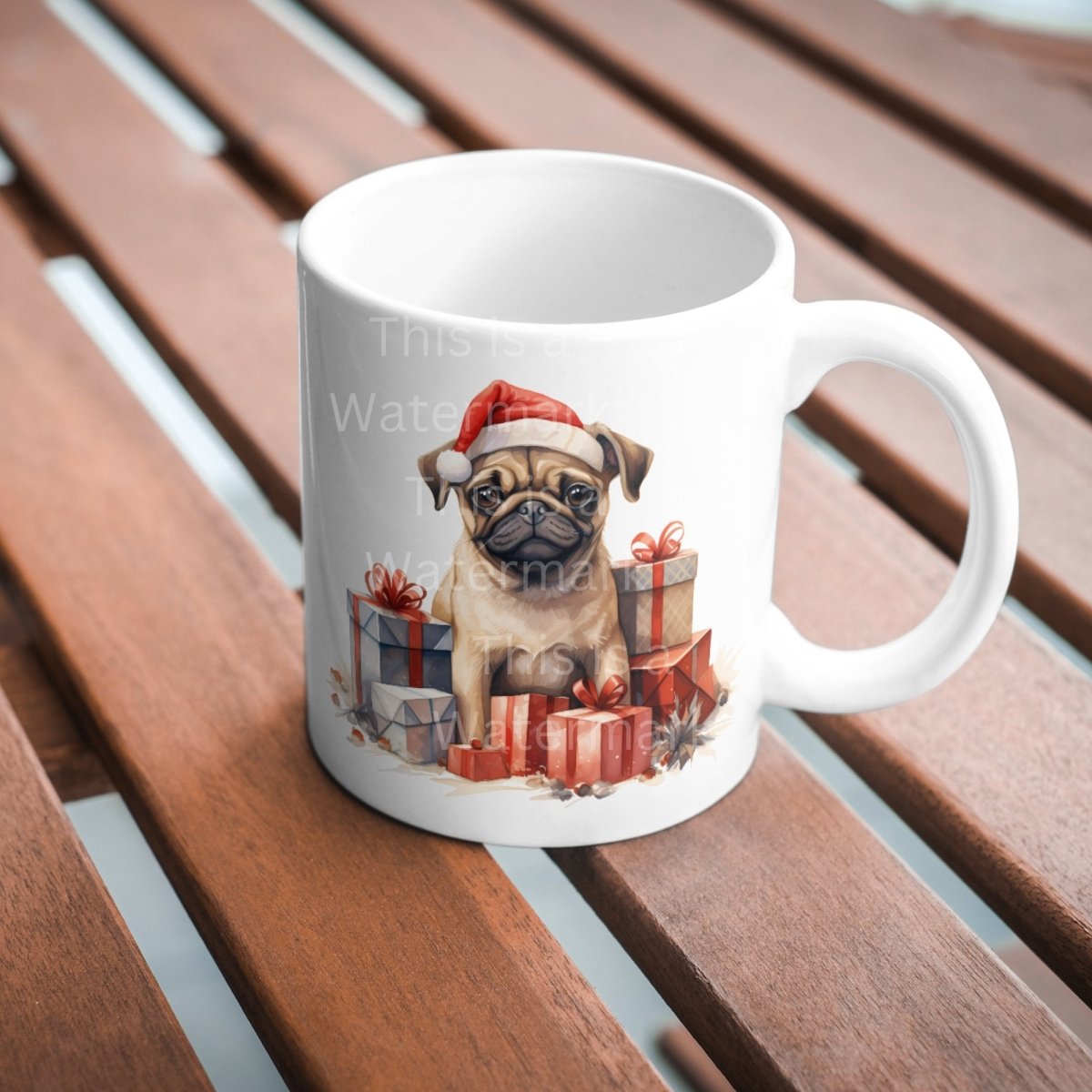 Pug with Christmas Gifts 7+7 PNG Clip Art Bundle Festive Decoration Digital Crafts Design Holiday Graphic Clipart Dog with Santa Hat - Everything Pixel