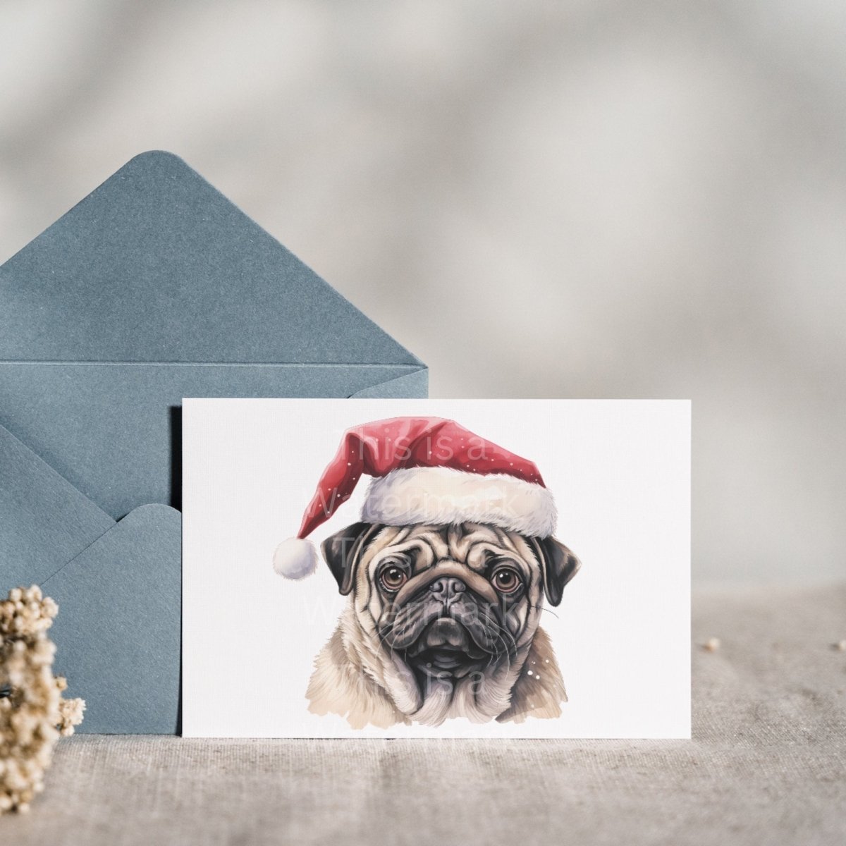 Pugs with Santa Hat 7+7 PNG Clip Art Bundle Christmas Decoration Digital Crafts Design Holiday Graphic Clipart Winter Decoration Art - Everything Pixel