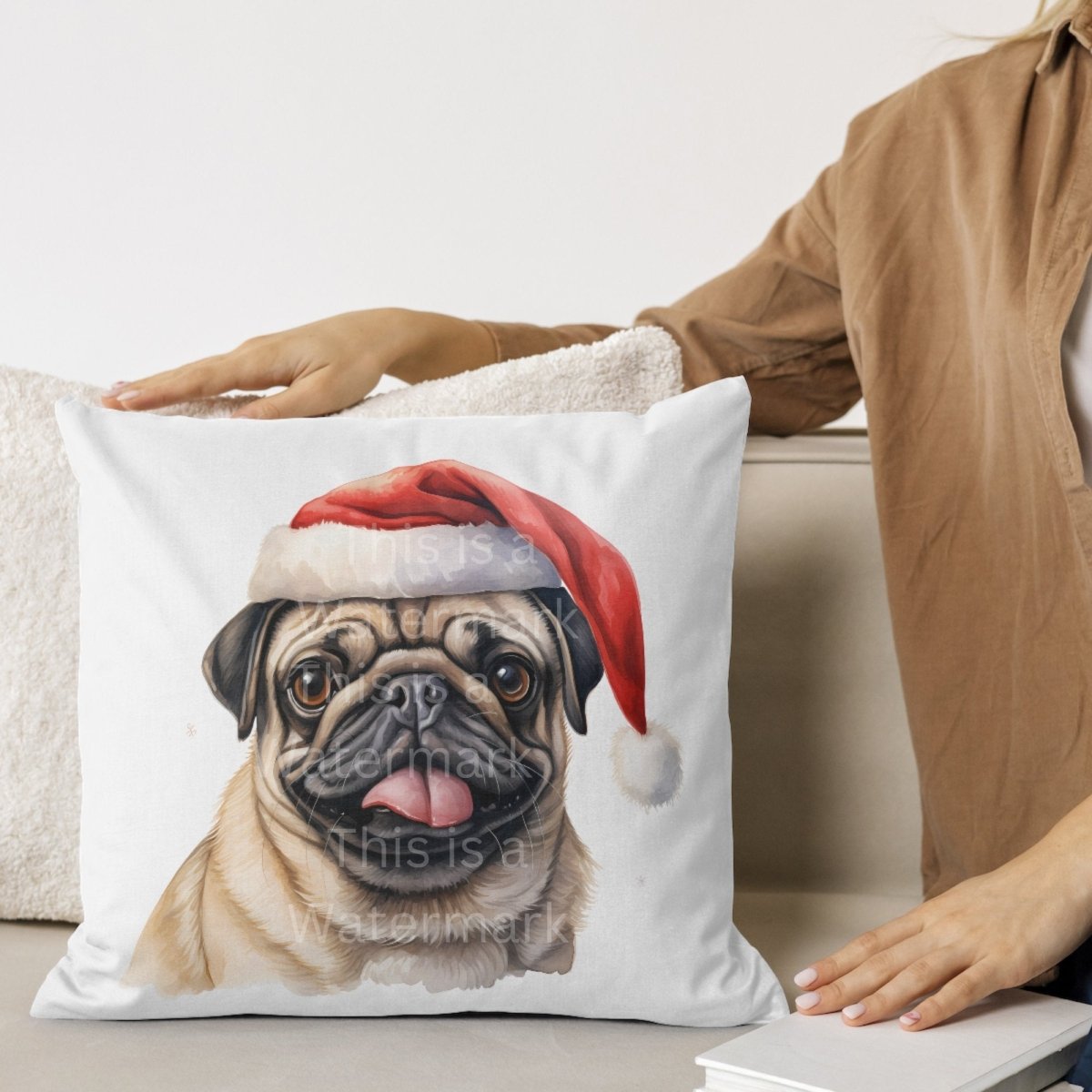 Pugs with Santa Hat 7+7 PNG Clip Art Bundle Christmas Decoration Digital Crafts Design Holiday Graphic Clipart Winter Decoration Art - Everything Pixel