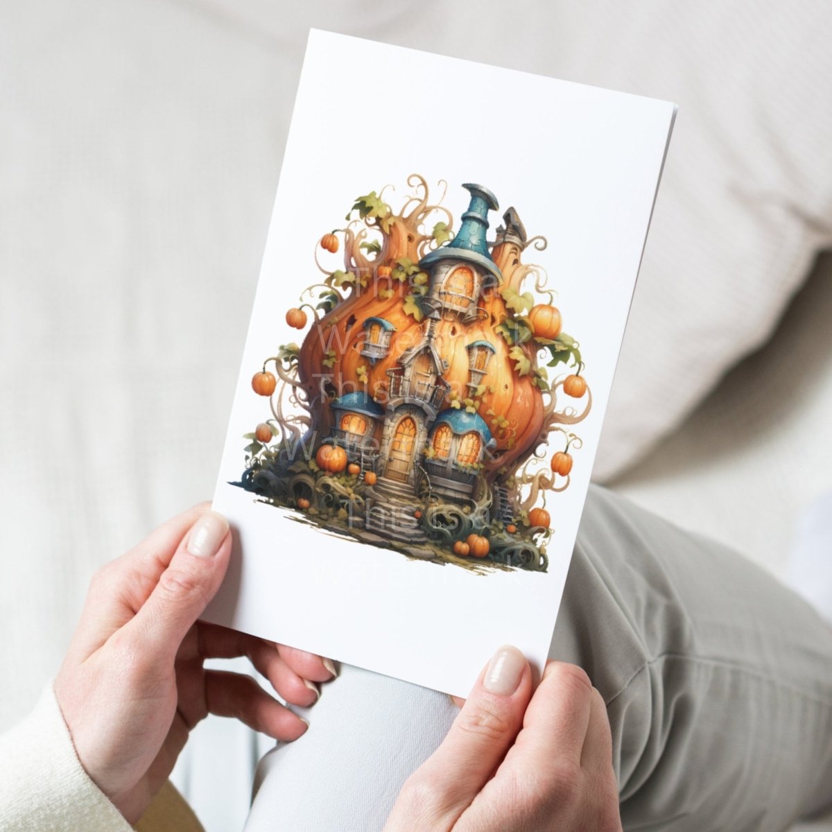 Pumpkin House Clipart 7+7 PNG Bundle Halloween Invitation Card Design Paper Crafting Book Clipart Fairy Cottage Graphics Fantasy Art - Everything Pixel