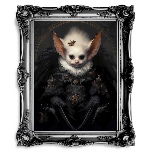Queen Bat Gothic Portrait Vintage Dark Academia Print Dark Aesthetic - Everything Pixel