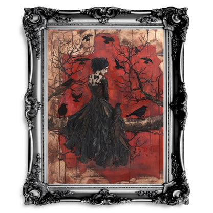 Queen of Crows Gothic Wall Art Print - Everything Pixel