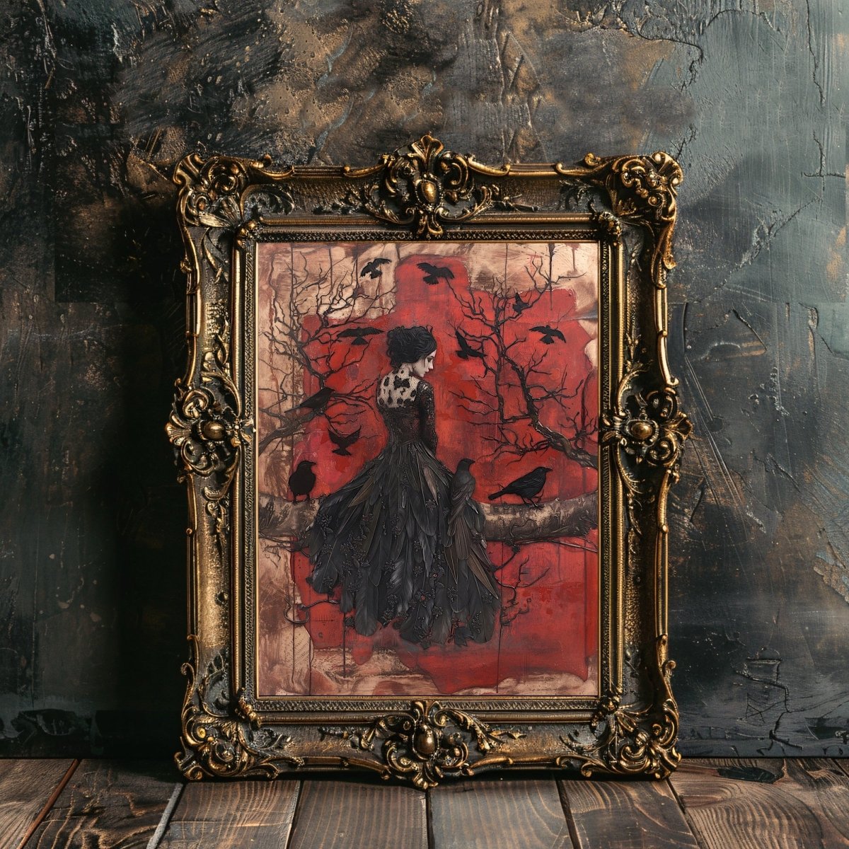 Queen of Crows Gothic Wall Art Print - Everything Pixel