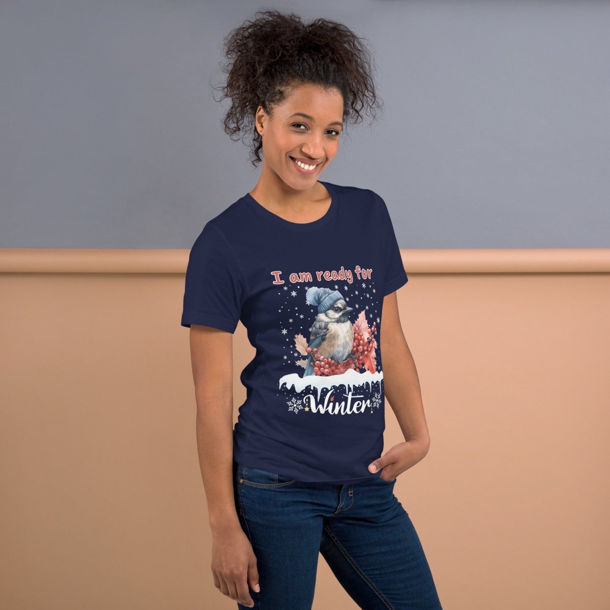 Ready for Winter T-Shirt - High Quality Funny Cute Bird Shirt, Funny Gift for Bird Lover, Bird with Bobble Hat, Winter Season Tee - Everything Pixel