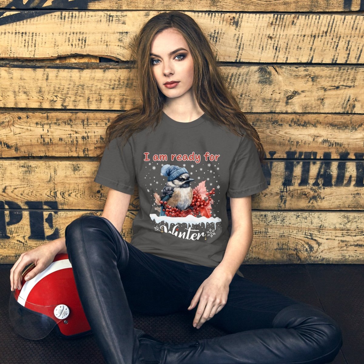 Ready for Winter T-Shirt - High Quality Funny Cute Bird Shirt, Funny Gift for Bird Lover, Bird with Bobble Hat, Winter Season Tee - Everything Pixel
