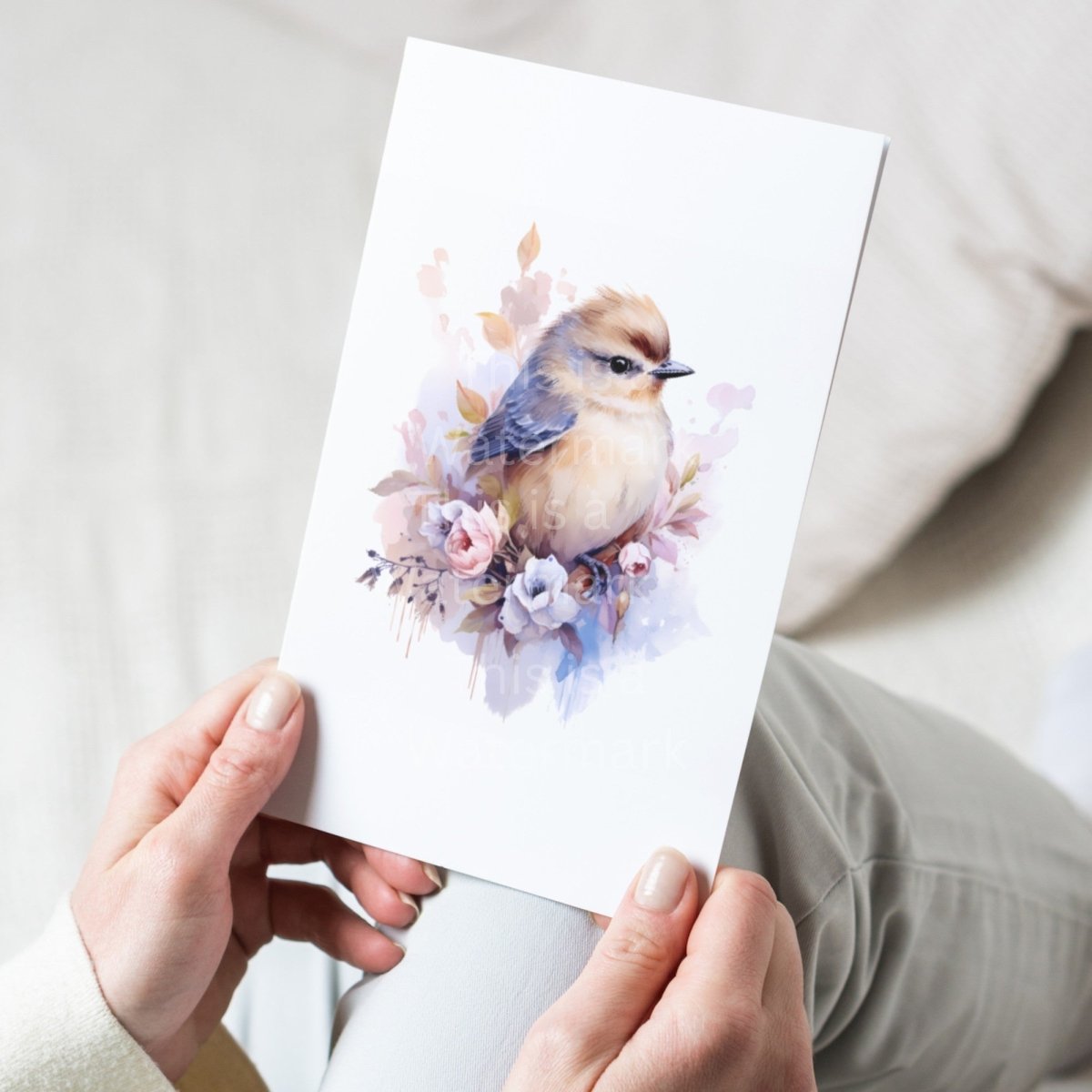 Robin Bird with Flowers Clipart 8 High Quality JPG Nursery Art Card Making Clip Art Digital Paper Craft Bird Watercolor Sublimation Clipart - Everything Pixel