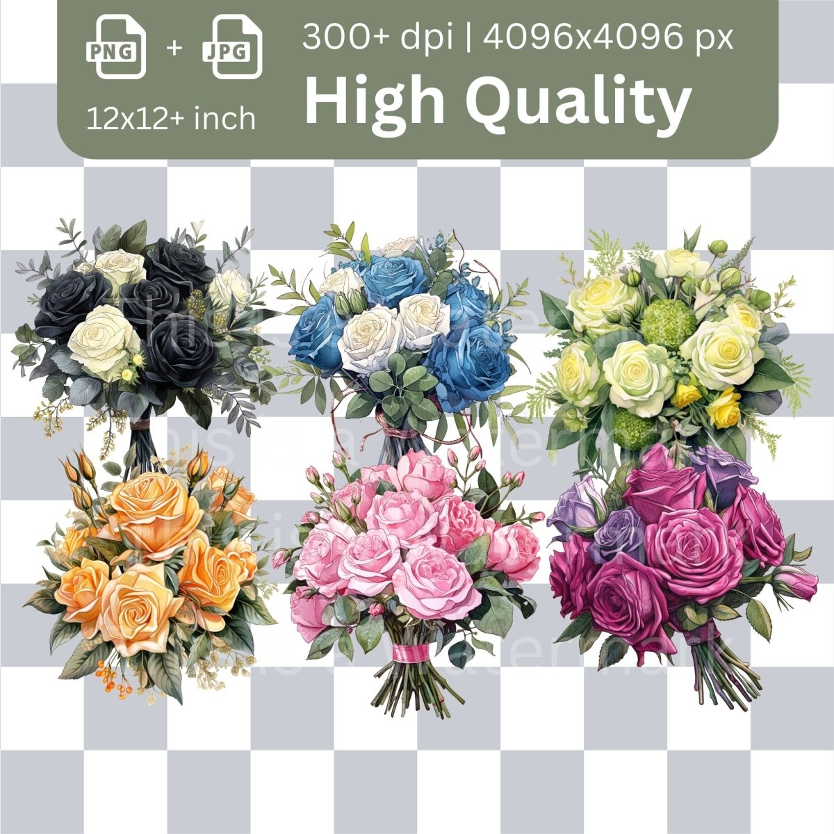 Roses Megabundle 240+240 High Quality PNGs Floral Clipart Wedding Invitation Art Card Making Clip Art Digital Paper Craft Flower Graphics - Everything Pixel