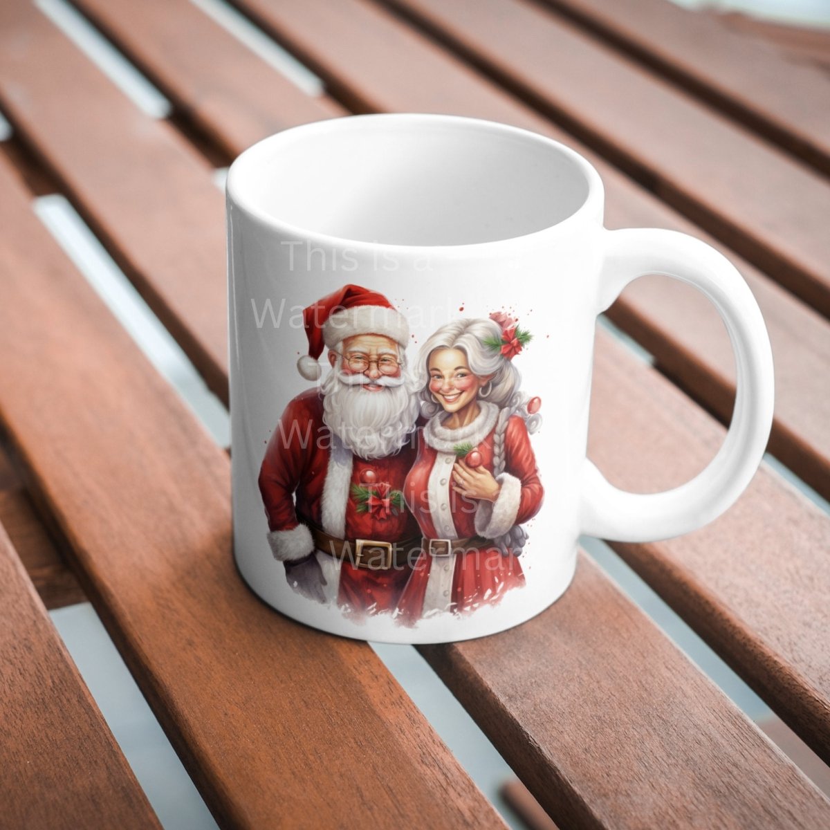 Santa and Mrs Claus Watercolor Clipart 7x PNG Bundle Festive Clipart Advent Art Card Making Digital Paper Craft Holiday Winter Graphic - Everything Pixel
