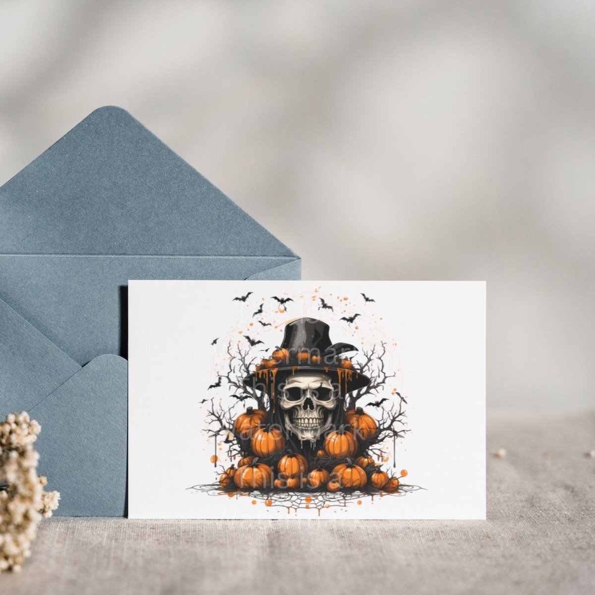 Skull & Pumpkin Halloween 7+7 PNG Clipart Bundle Halloween Invitation Card Design Paper Crafting Book Clip Art Skeleton Graphics - Everything Pixel