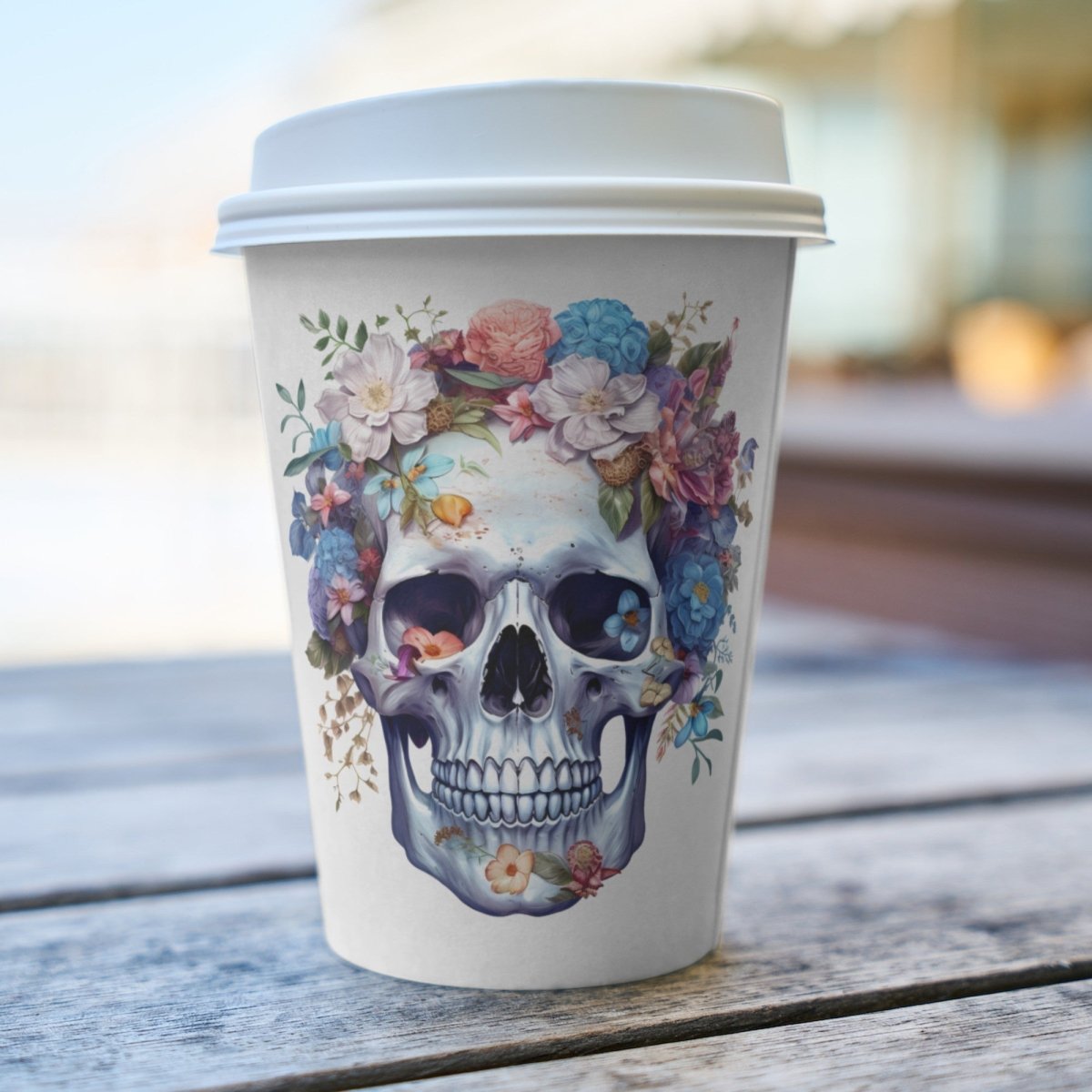 Skull with Flowers PNG Clip Art Bundle Sublimation Tumbler Design Sticker Graphic Card Making Shirt Design Halloween Clipart Cinco de Mayo - Everything Pixel
