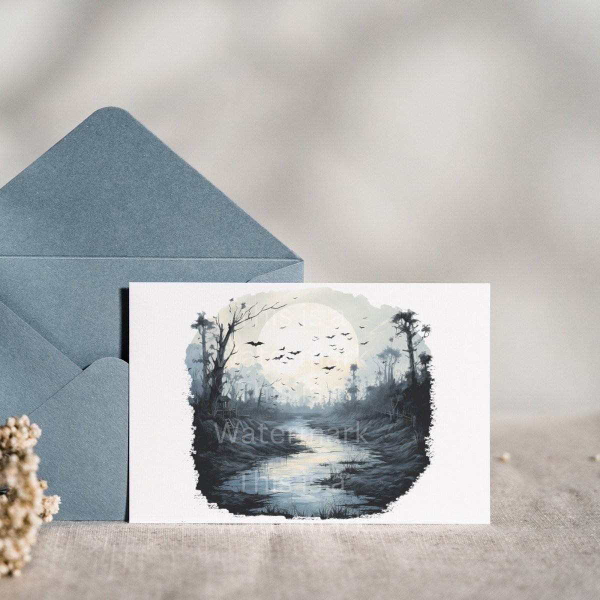 Spooky Swamp Clipart Bundle PNG JPG Halloween Graphics Festive Card Design Full Moon Sublimation Graphic Bats Paper Craft Watercolor - Everything Pixel