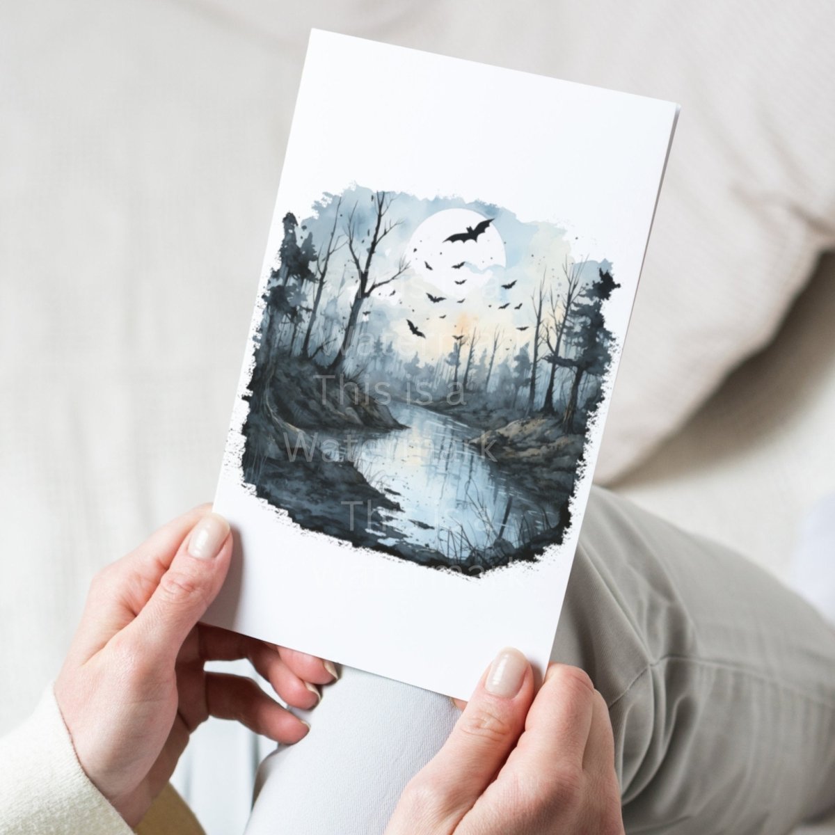 Spooky Swamp Clipart Bundle PNG JPG Halloween Graphics Festive Card Design Full Moon Sublimation Graphic Bats Paper Craft Watercolor - Everything Pixel