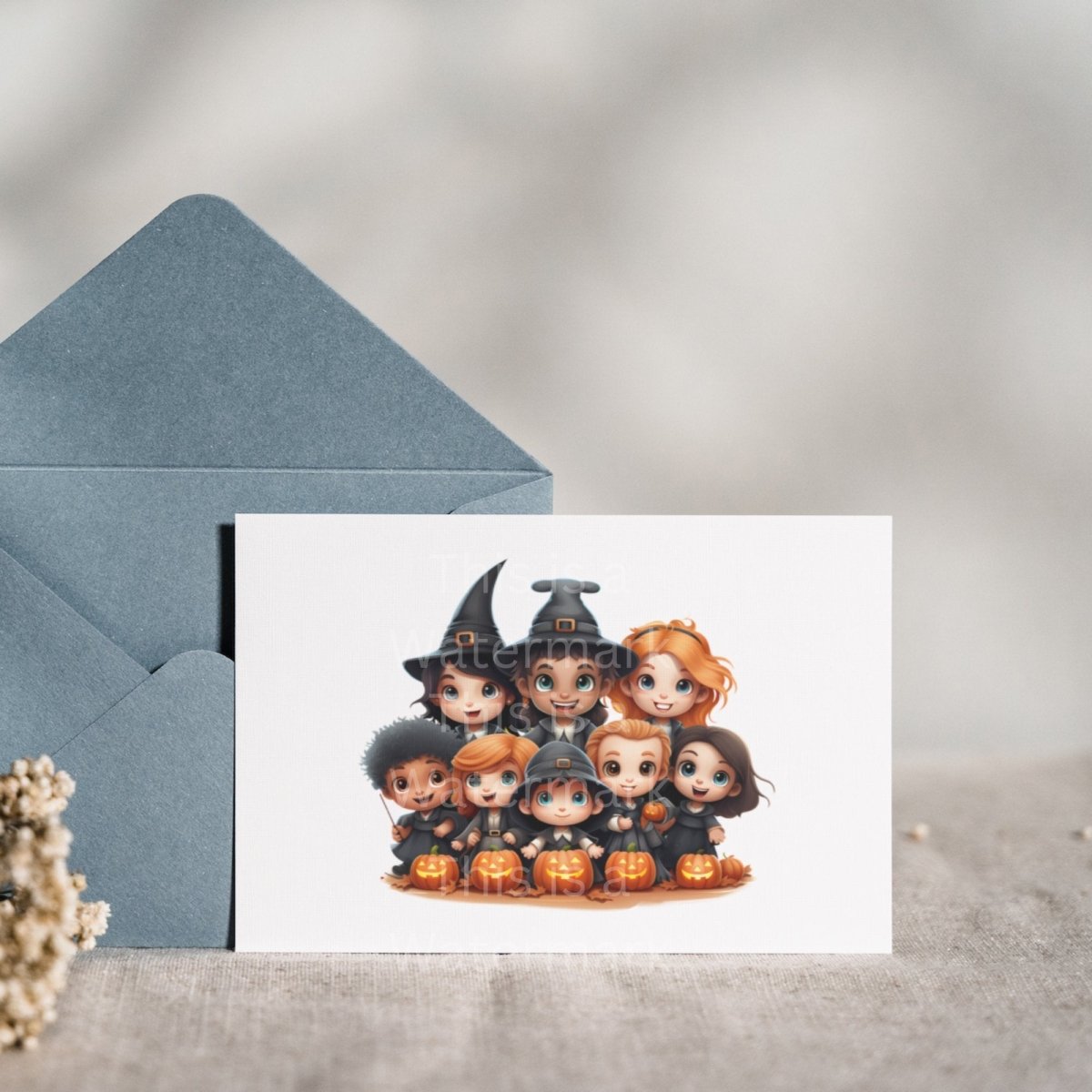 Trick or Treat Halloween Kids 7+7 PNG Clip Art Bundle Invitation Card Design Paper Crafting Book Clipart Halloween Party Novel Graphics - Everything Pixel