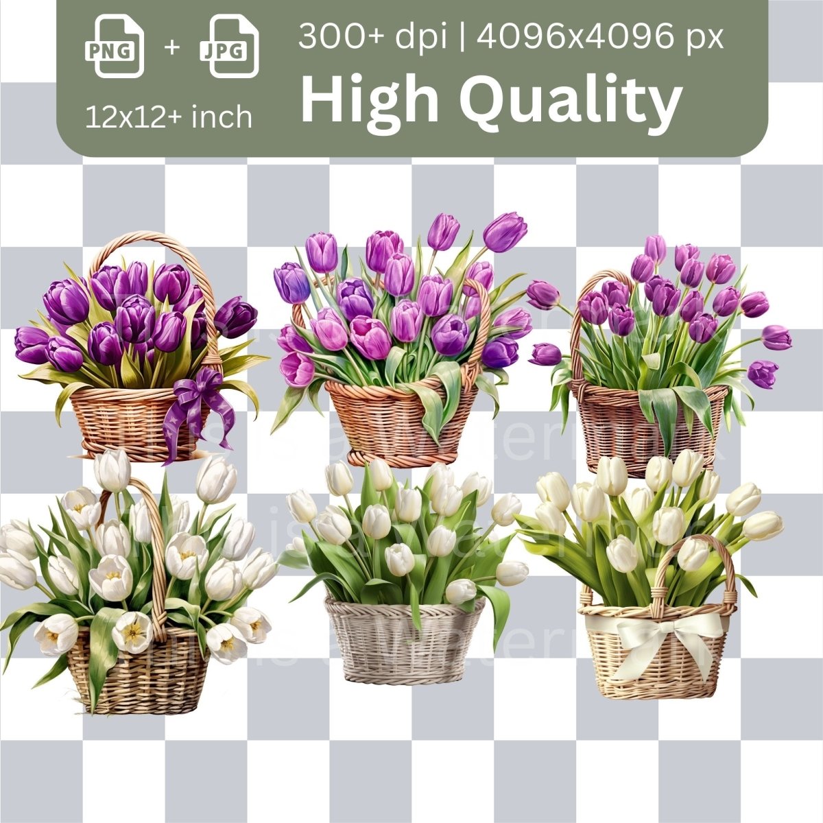 Tulip Megabundle 132+132 High Quality PNGs Floral Clipart Wedding Invitation Art Card Making Clip Art Digital Paper Craft Flower Graphics - Everything Pixel