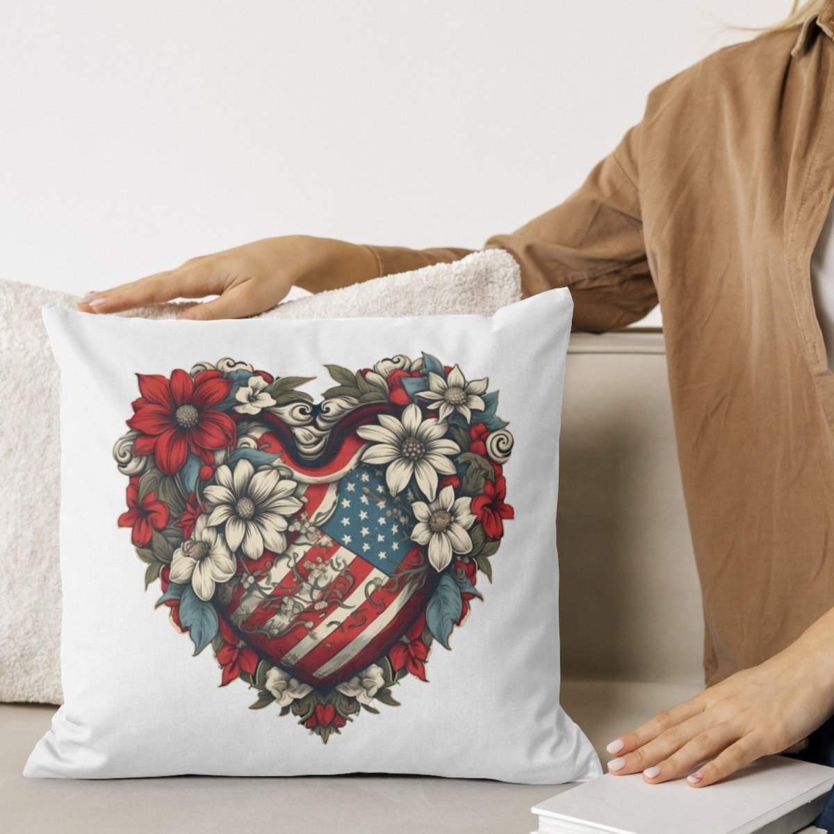 USA Patriotic Flower Heart PNG Clip Art Bundle Sublimation Tumbler Design 4th of July Card Making Shirt Design Independence Day Clipart - Everything Pixel