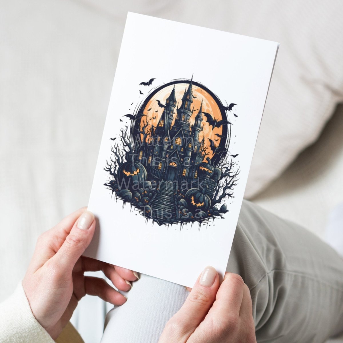 Vampire Castle Halloween 7+7 PNG Clipart Bundle Halloween Invitation Card Design Paper Crafting Book Clip Art Bats Full Moon Graphics - Everything Pixel