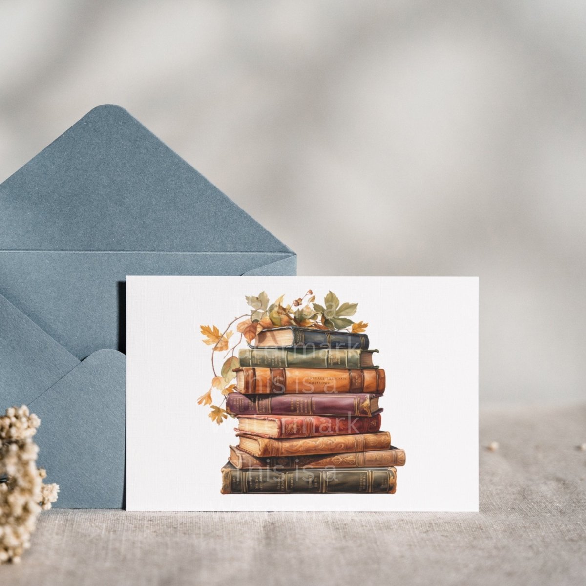 Vibrant Autumn Book Stacks Clipart 7+7 PNG JPG Bundle Whimsical Clipart for Cozy Fall Projects Watercolor Book Lover Graphic Card Design - Everything Pixel