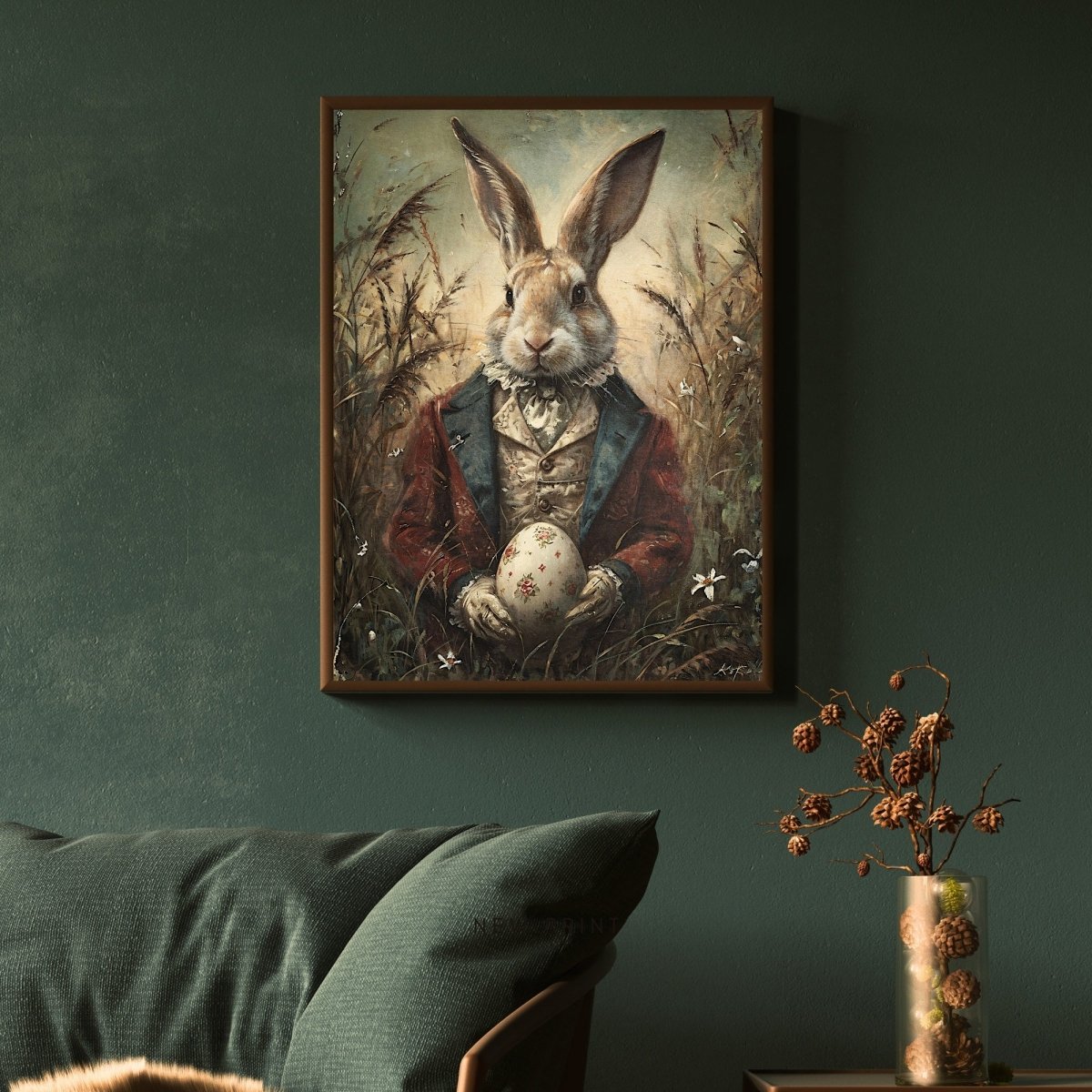 Victorian Easter Rabbit Gothic Wall Art - Vintage Print - Everything Pixel