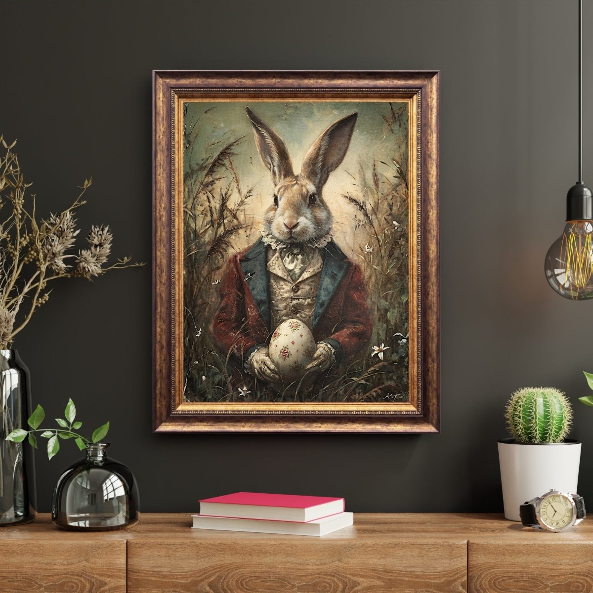 Victorian Easter Rabbit Gothic Wall Art - Vintage Print - Everything Pixel