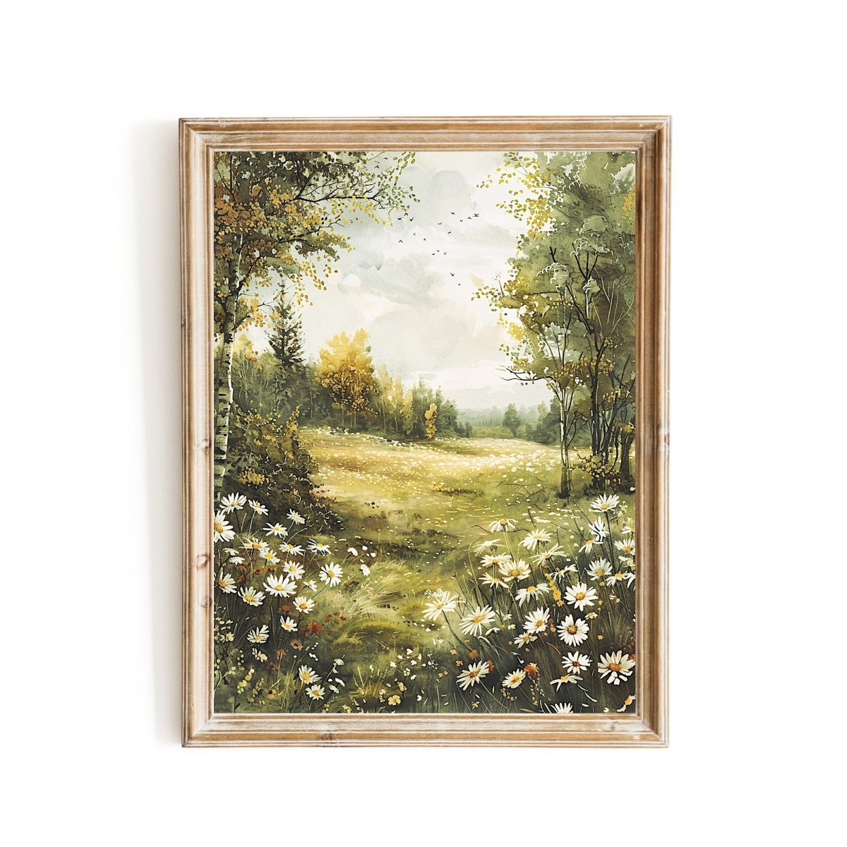 Vintage Birch Woodland Wall Art Print - Everything Pixel