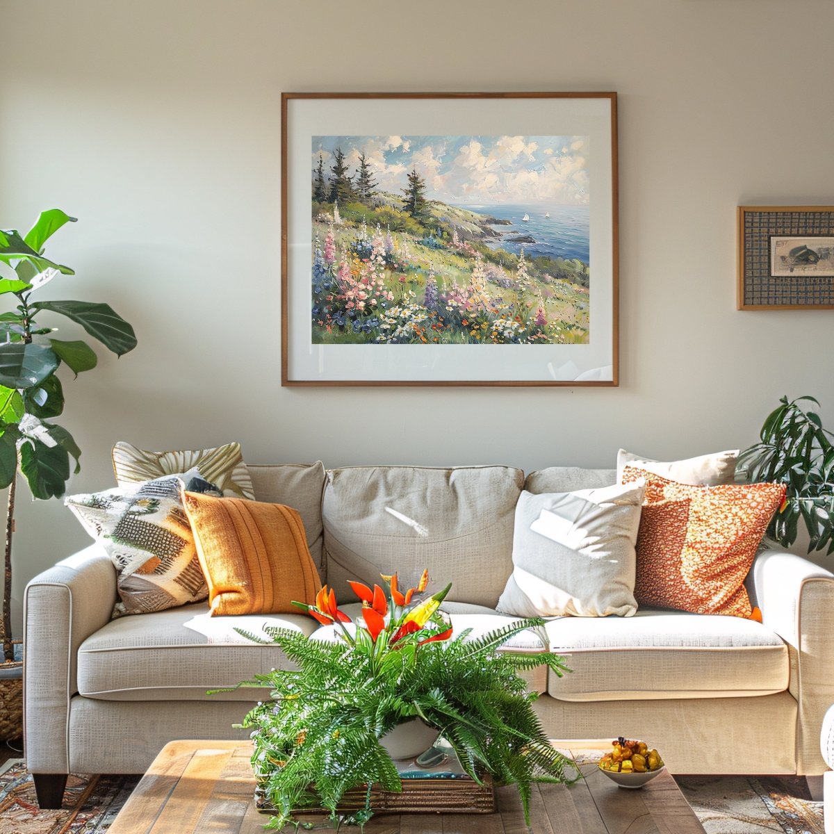 Vintage Coastal Spring Landscape Wall Art Print - Everything Pixel