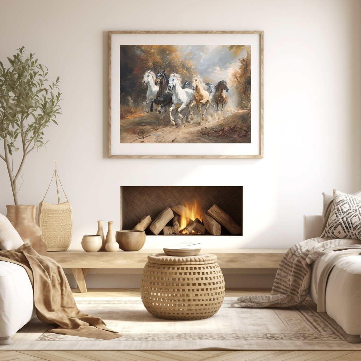 Vintage Horse Run Wall Art Print - Western Wall Decor - Everything Pixel
