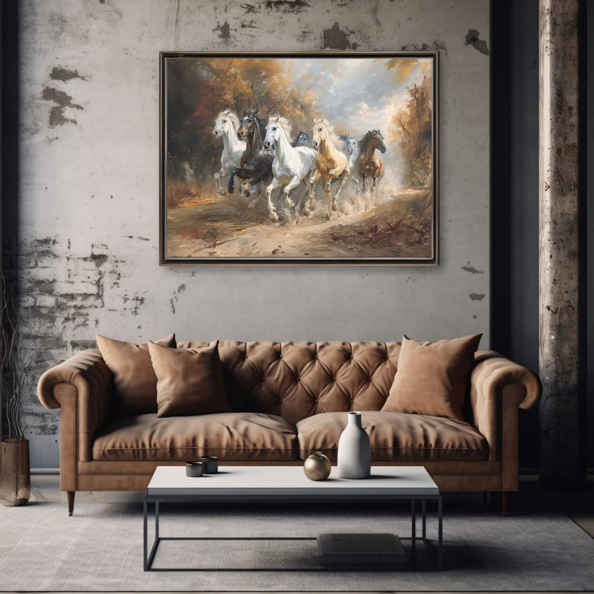 Vintage Horse Run Wall Art Print - Western Wall Decor - Everything Pixel