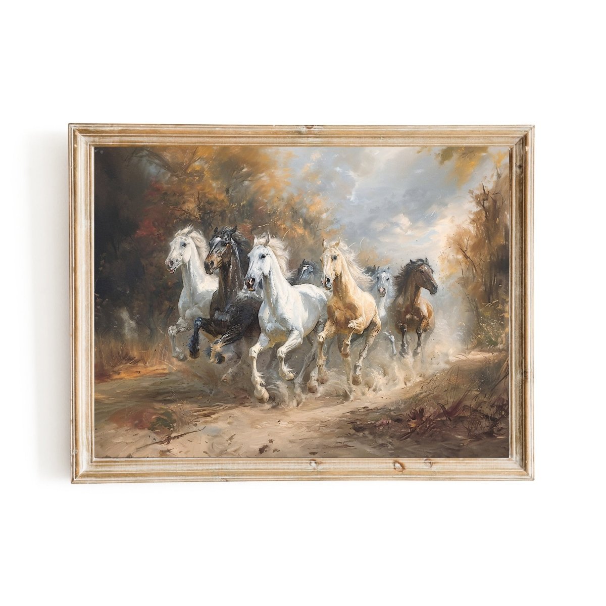 Vintage Horse Run Wall Art Print - Western Wall Decor - Everything Pixel