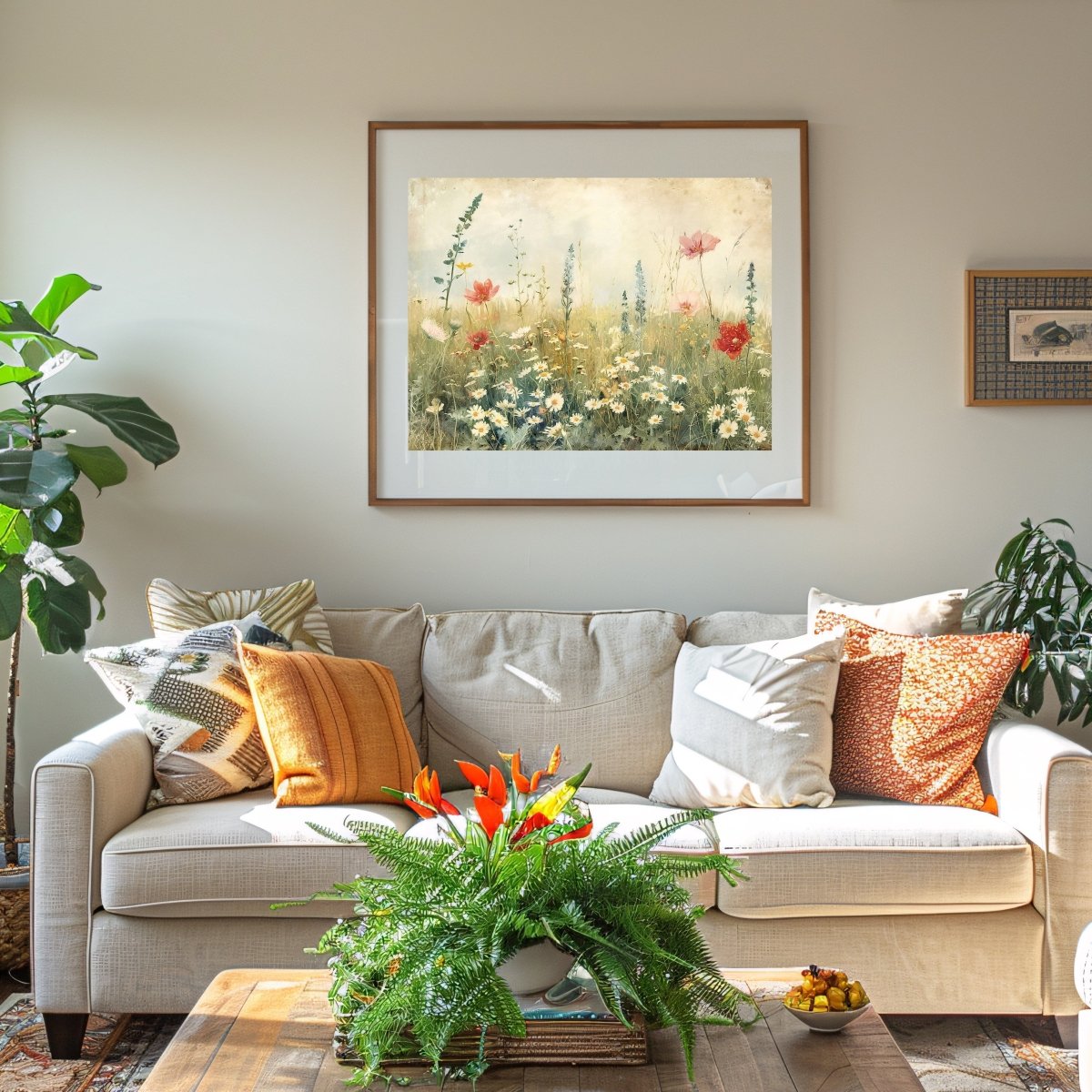 Vintage Spring Wildflower Meadow Wall Art Print - Everything Pixel