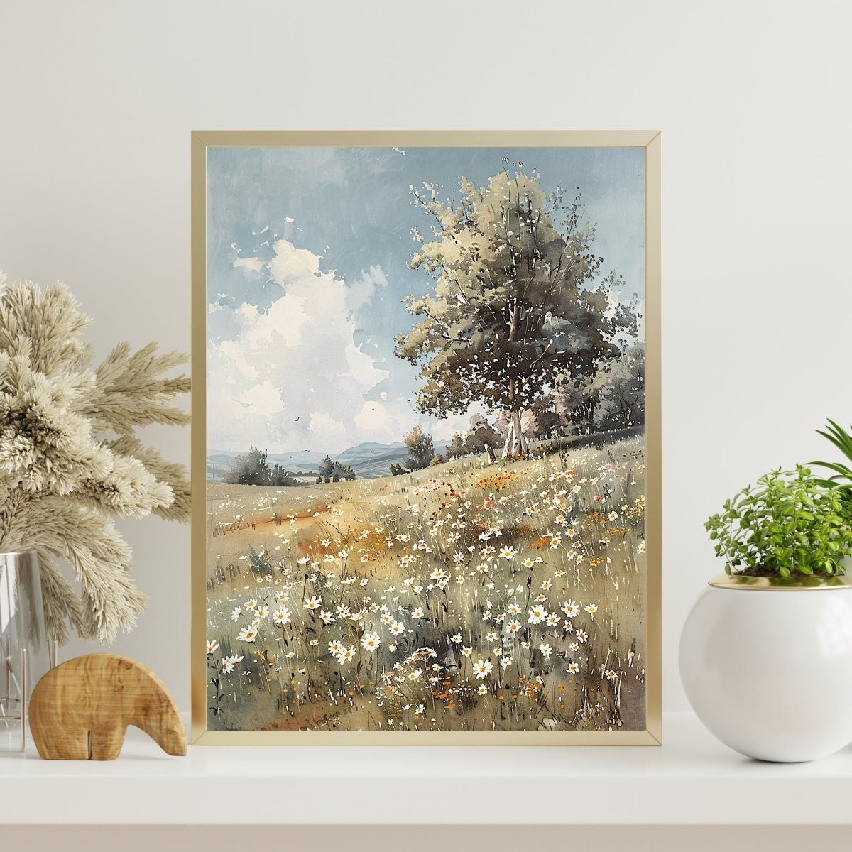 Vintage Wildflower Meadow Wall Art Print - Everything Pixel