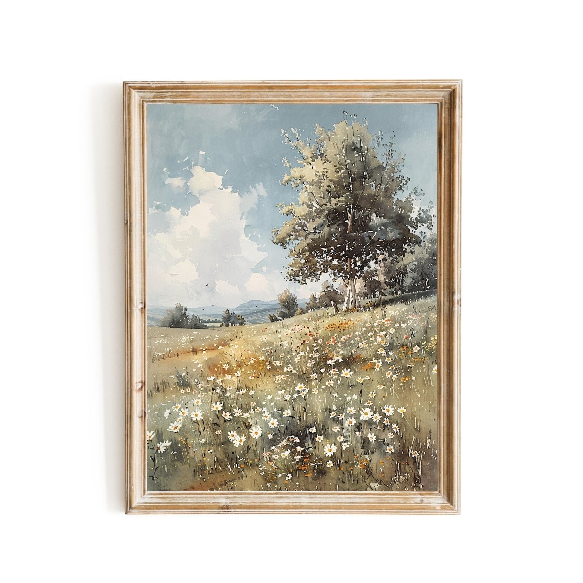 Vintage Wildflower Meadow Wall Art Print - Everything Pixel