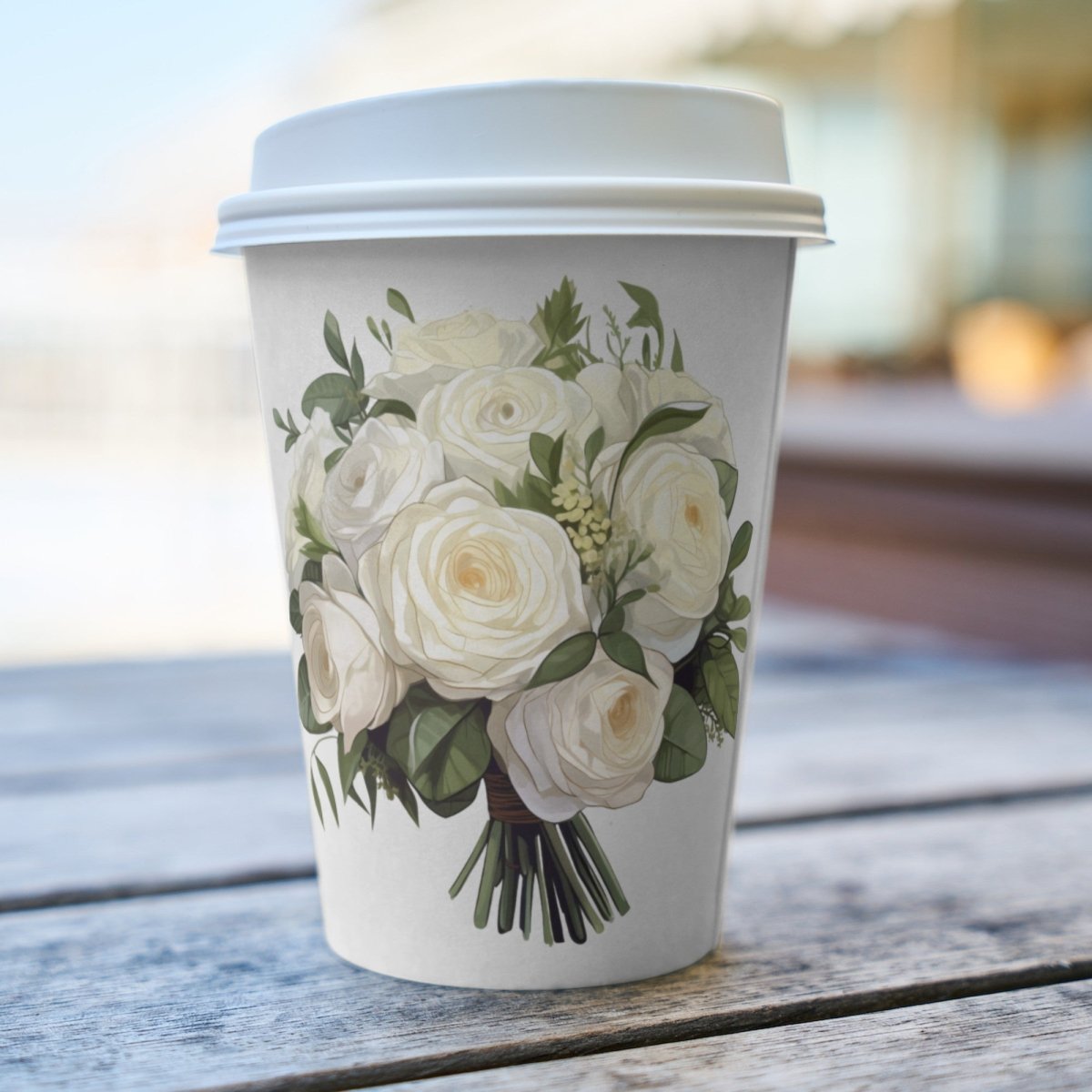 White Rose Bouquet PNG Bundle for Sublimation Clipart Bundle Transparent Background Wedding Clipart Mug Digital Download Commercial Use - Everything Pixel
