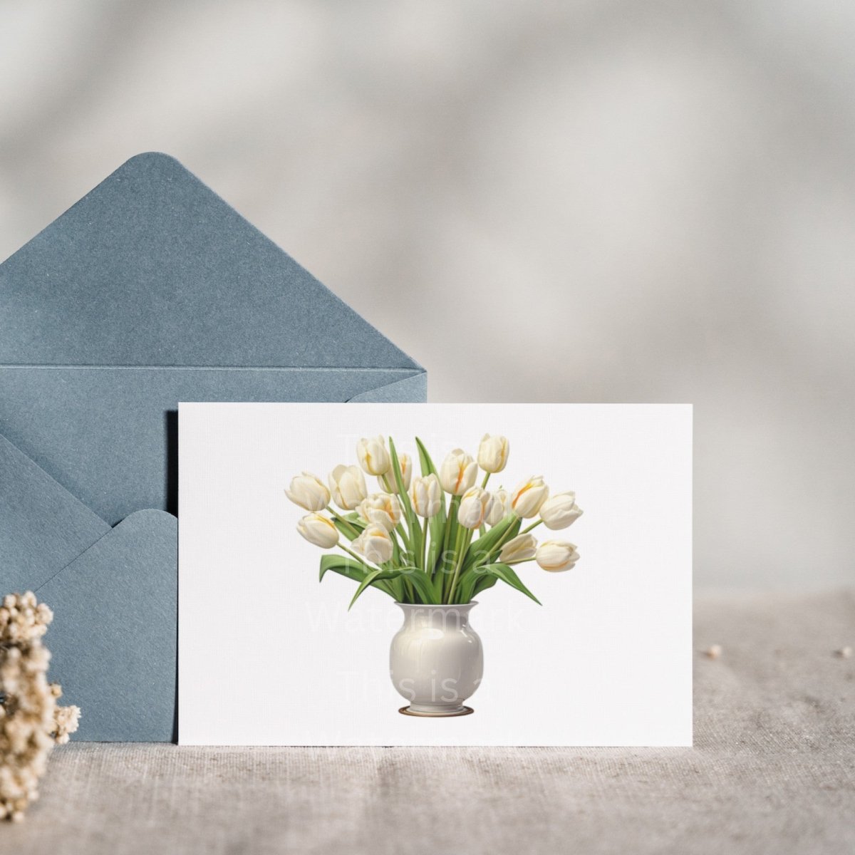 White Tulips in Vase 6+6 PNG Bundle Photorealistic, Clipart Bundle Transparent Background - Everything Pixel