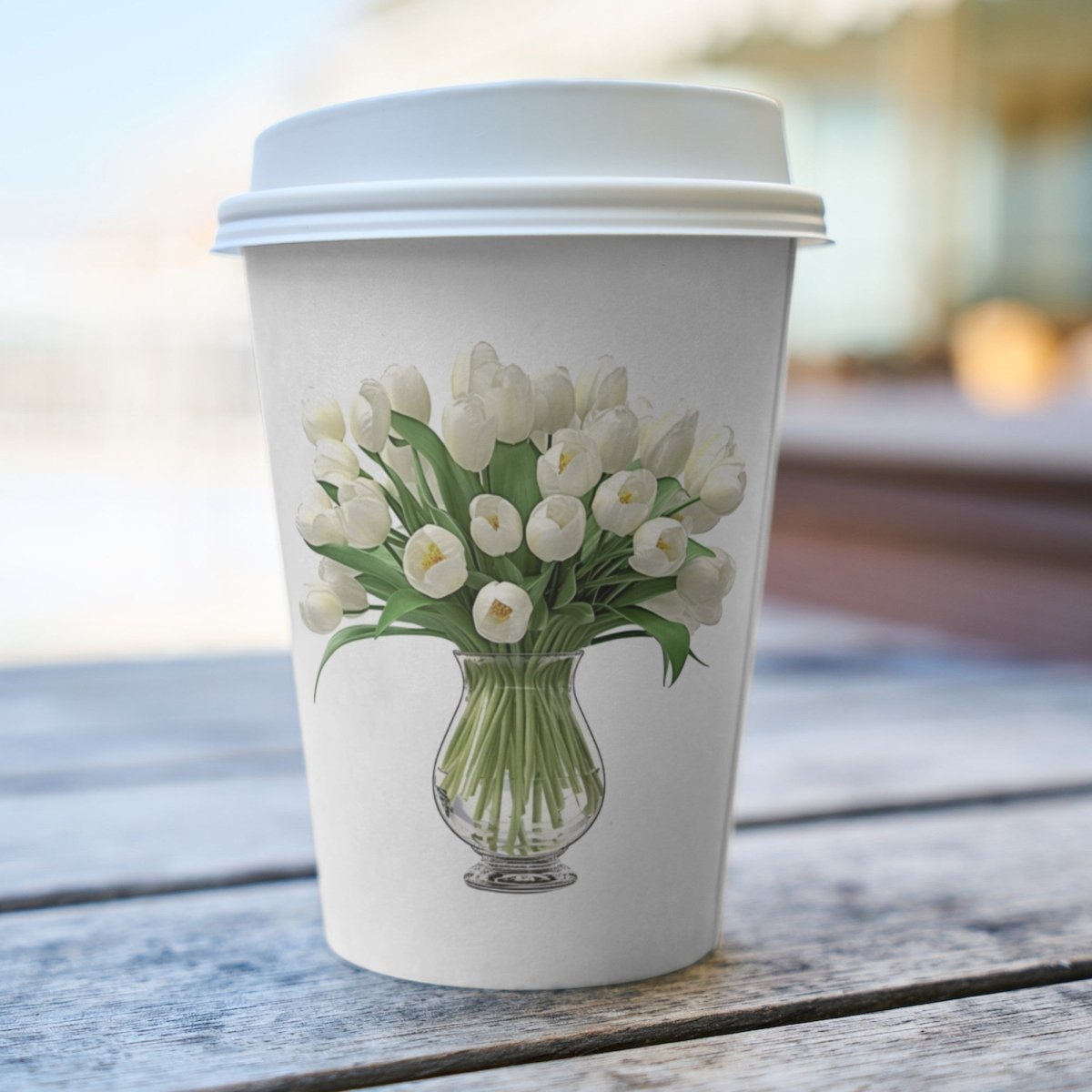 White Tulips in Vase 6+6 PNG Bundle Photorealistic, Clipart Bundle Transparent Background - Everything Pixel