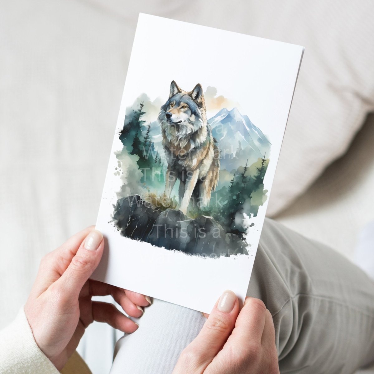 Wild Wolf Clipart 7+7 PNG Bundle Watercolor Artwork Paper Crafting Junk Journals Nursery Wall Art T-Shirt Design Nature Animal Graphic - Everything Pixel