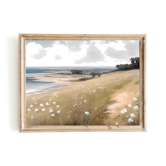 Wildflower Meadow Painting - Vintage Oil Painting - Spring Meadow Artwork - Everything Pixel