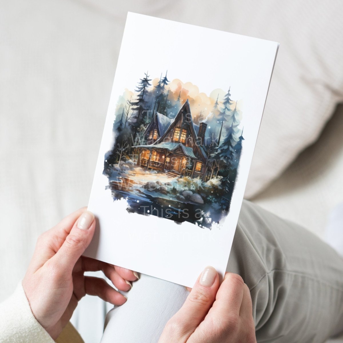 Winter Log Cabin 7+7 PNG Clip Art Bundle Snowy Wood Loge Digital Crafts Paper Design Holiday Card Graphic Clipart Christmas Cottage - Everything Pixel