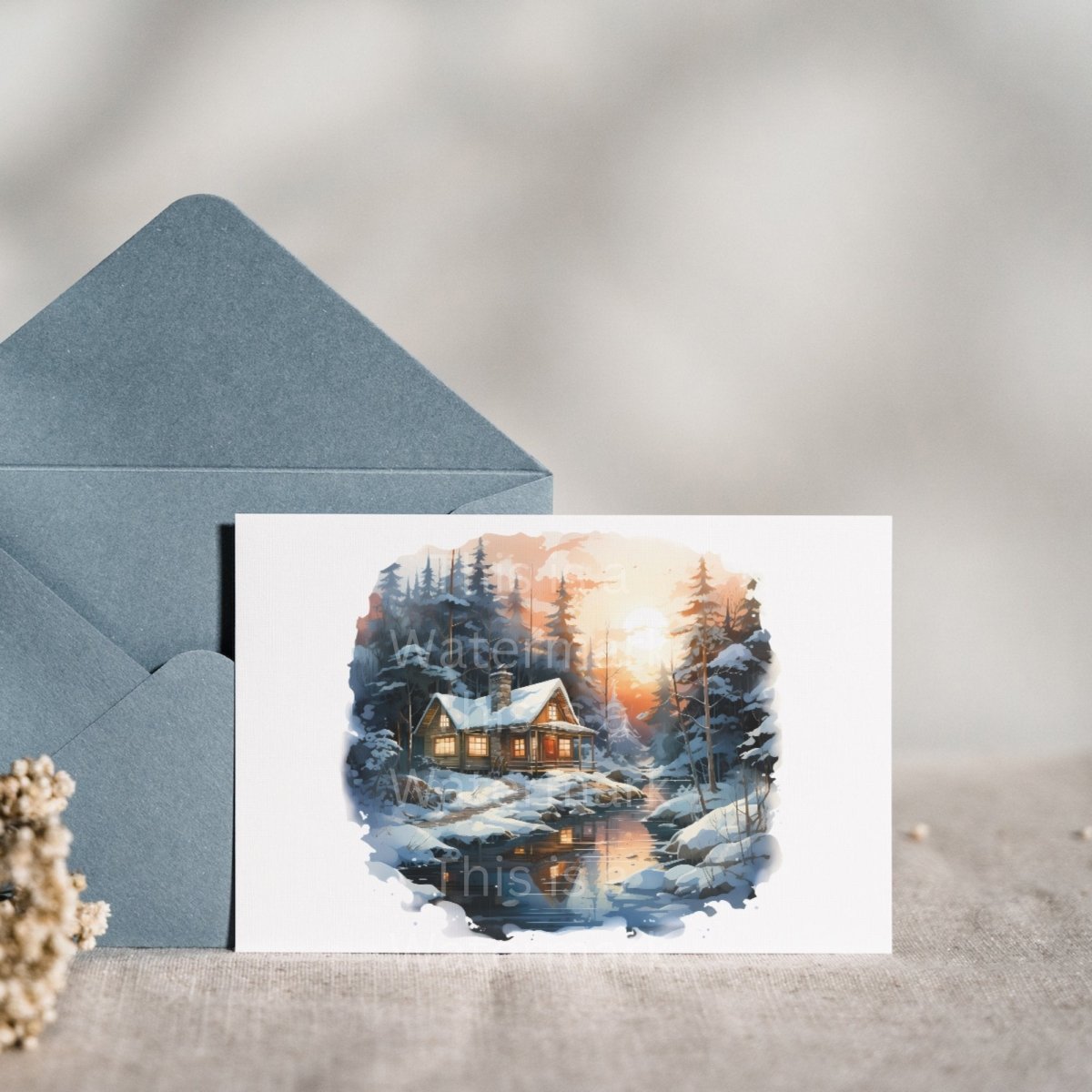 Winter Log Cabin 7+7 PNG Clip Art Bundle Snowy Wood Loge Digital Crafts Paper Design Holiday Card Graphic Clipart Christmas Cottage - Everything Pixel