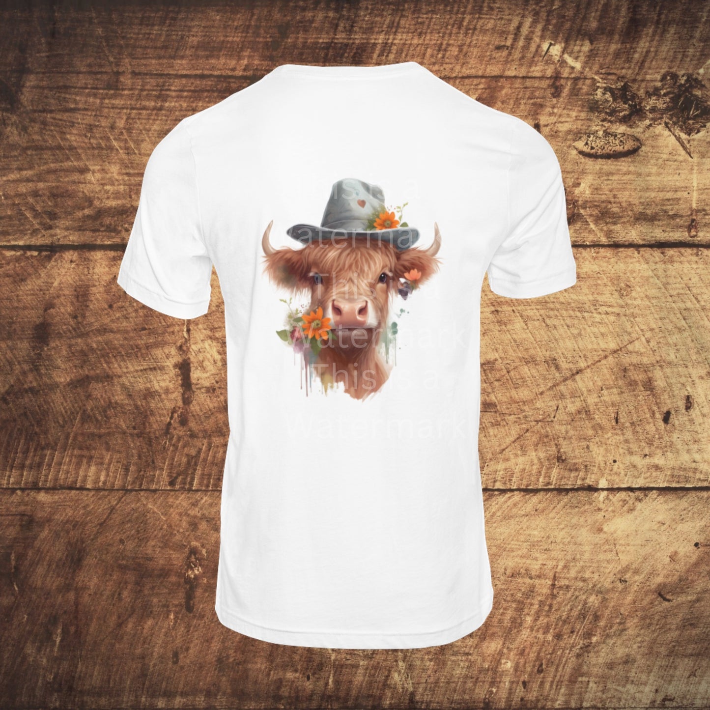 Highland Cow Flower Hat 6 + 6 PNG Bundle for Sublimation & Clipart