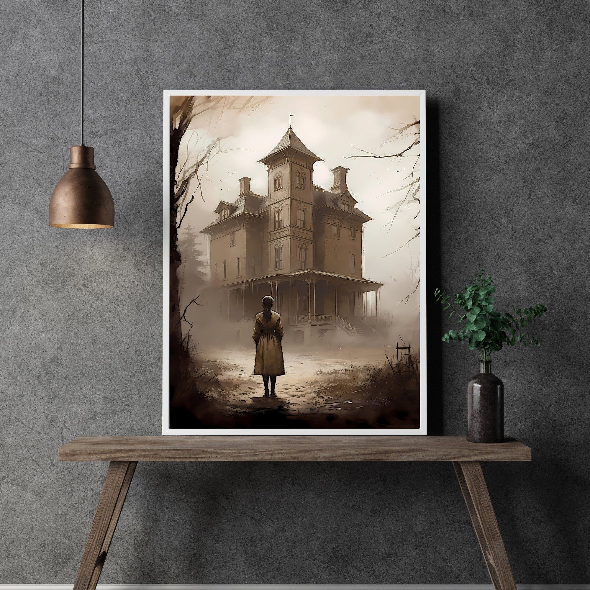 Abandoned Mansion Haunted House Dark Spooky Decor Creepy Goth Wall Art ...