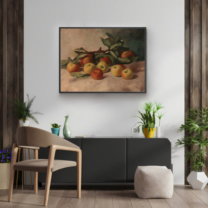 Country kitchen apples still life painting Paper Poster Prints vintage art farmhouse kitchen apples still life print digital print rustic
