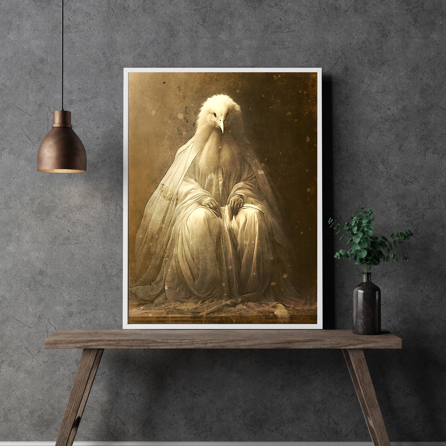 Chicken Fantasy Creature Gothic Wall Art Dark Cottagecore Vintage Photography Witchy Decor Gothic Occult Poster Dark Academia Home Print Paper Poster Print
