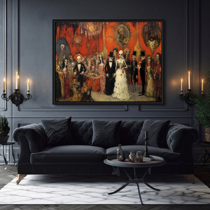 Monster Wedding Gothic Wall Art Dark Gothic Halloween Artwork Moody Painting Witchy Art Gift for Gothic Fans Creepy Horror Decor Paper Poster Print