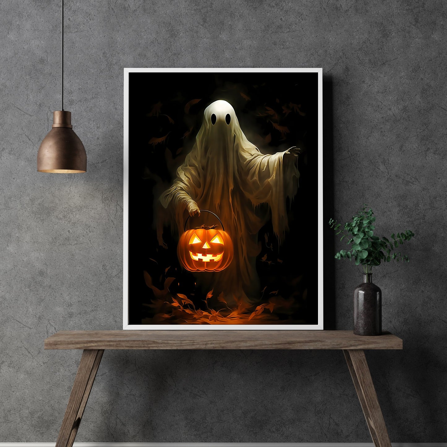 Halloween Ghost Wall Art Vintage Oil Painting Spooky Decor Dark Cottagecore Gothic Halloween Poster Dark Academia Art Print Paper Poster Print