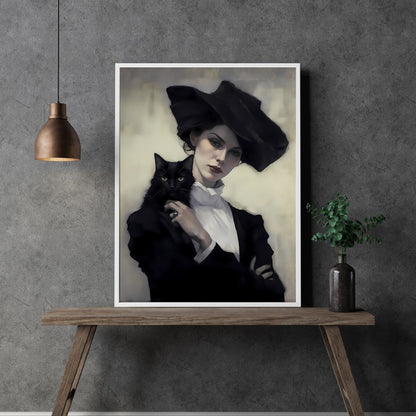 Victorian Witch Halloween Wall Art Painting Spooky Decor Dark Cottagecore Victorian Gothic Halloween Poster Dark Academia Art Paper Poster Print