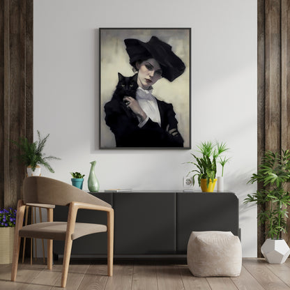Victorian Witch Halloween Wall Art Painting Spooky Decor Dark Cottagecore Victorian Gothic Halloween Poster Dark Academia Art Paper Poster Print